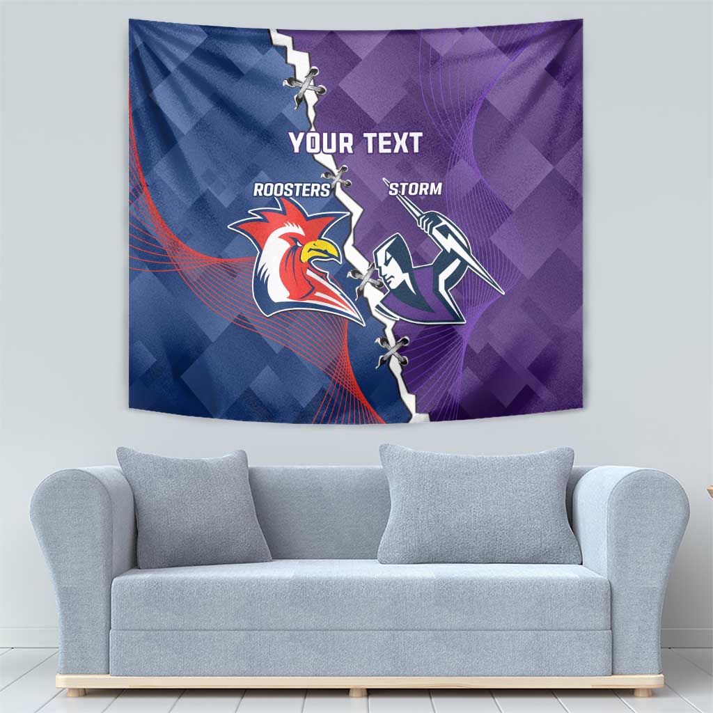 Custom NRL Storm And Roosters Rugby 2024 Tapestry Go Champions Dynamic Version - Vibe Hoodie Shop