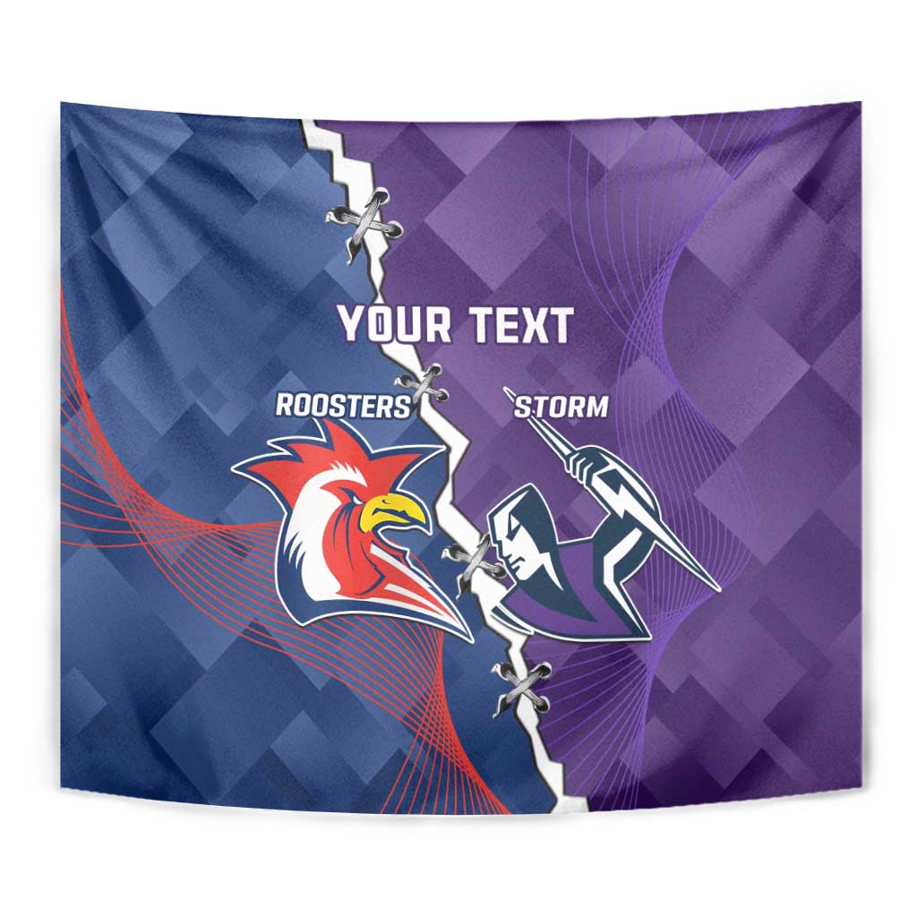 Custom NRL Storm And Roosters Rugby 2024 Tapestry Go Champions Dynamic Version - Vibe Hoodie Shop