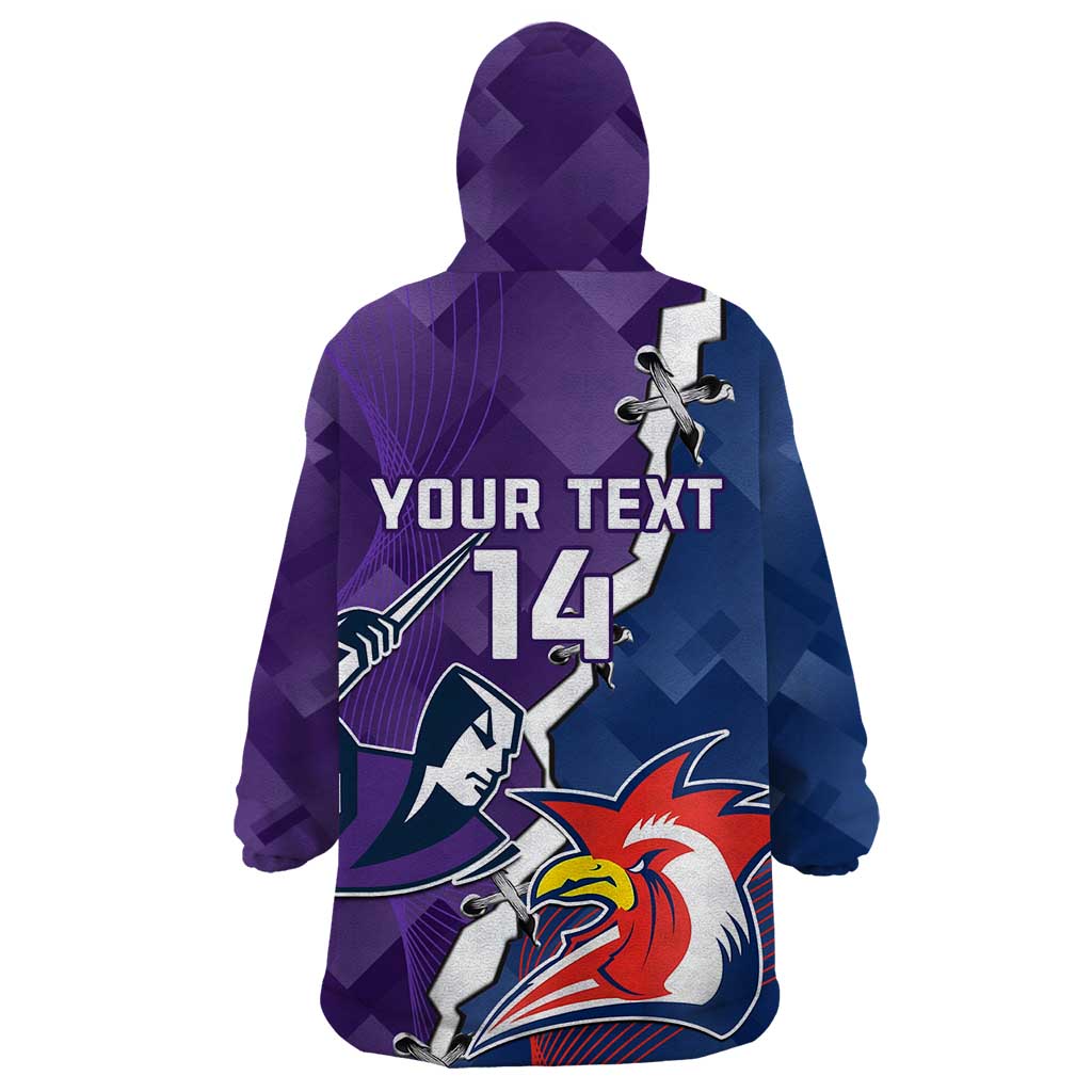 Custom NRL Storm And Roosters Rugby 2024 Wearable Blanket Hoodie Go Champions Dynamic Version - Vibe Hoodie Shop