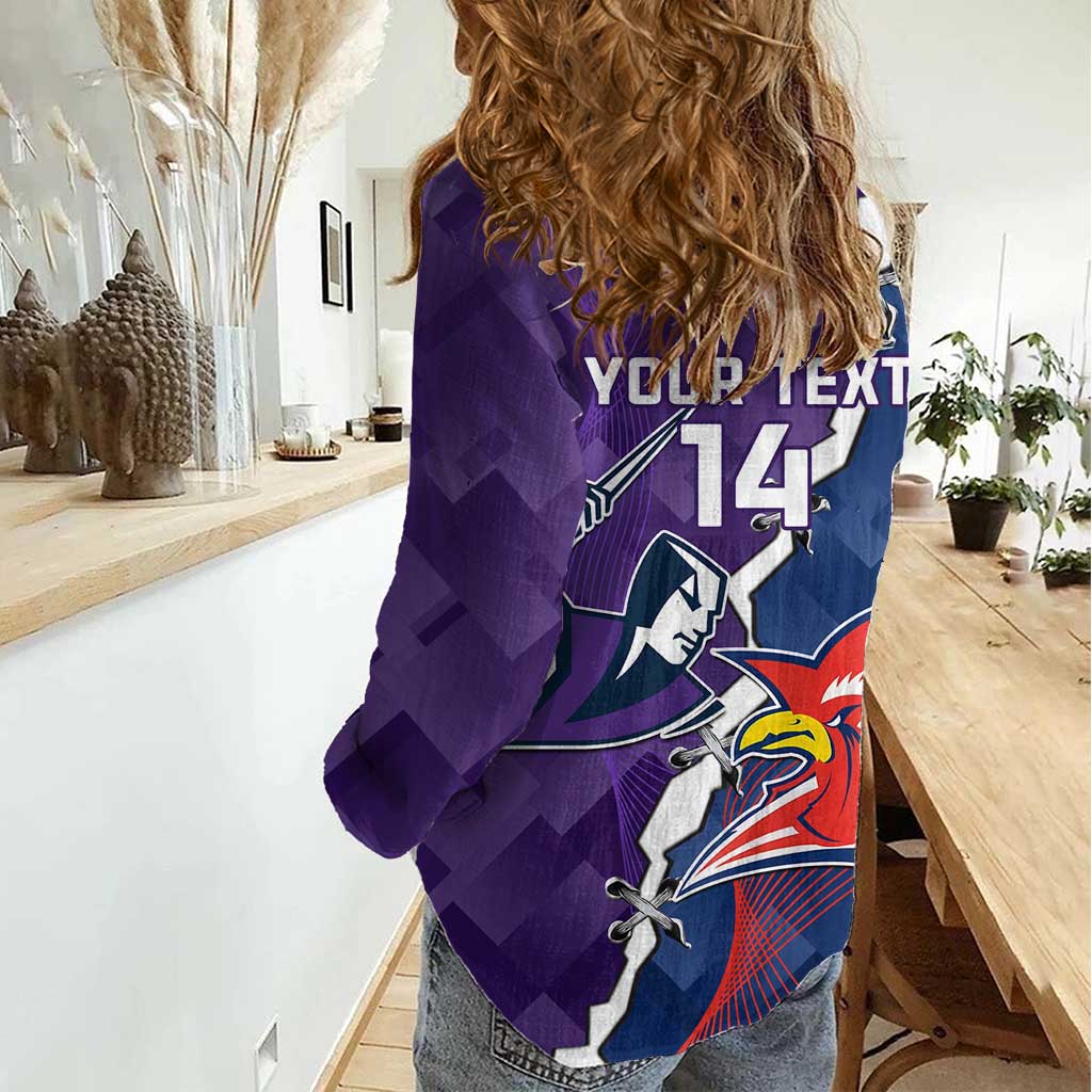 Custom NRL Storm And Roosters Rugby 2024 Women Casual Shirt Go Champions Dynamic Version - Vibe Hoodie Shop