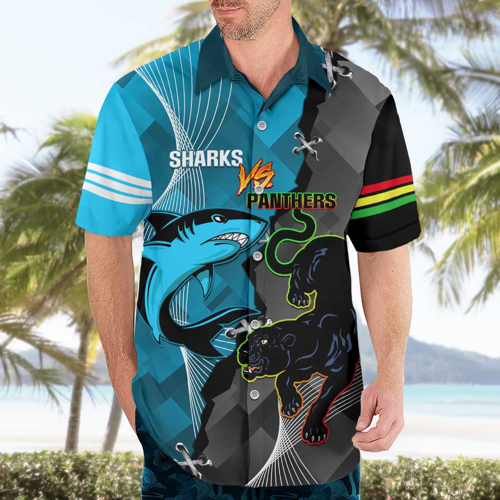 Custom NRL Panthers And Sharks Rugby 2024 Hawaiian Shirt Go Champions Dynamic Version - Vibe Hoodie Shop