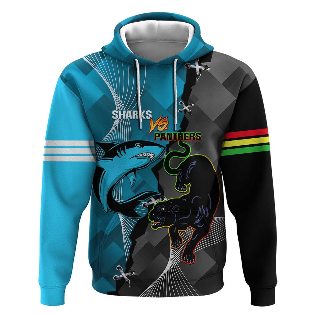 Custom NRL Panthers And Sharks Rugby 2024 Hoodie Go Champions Dynamic Version - Vibe Hoodie Shop