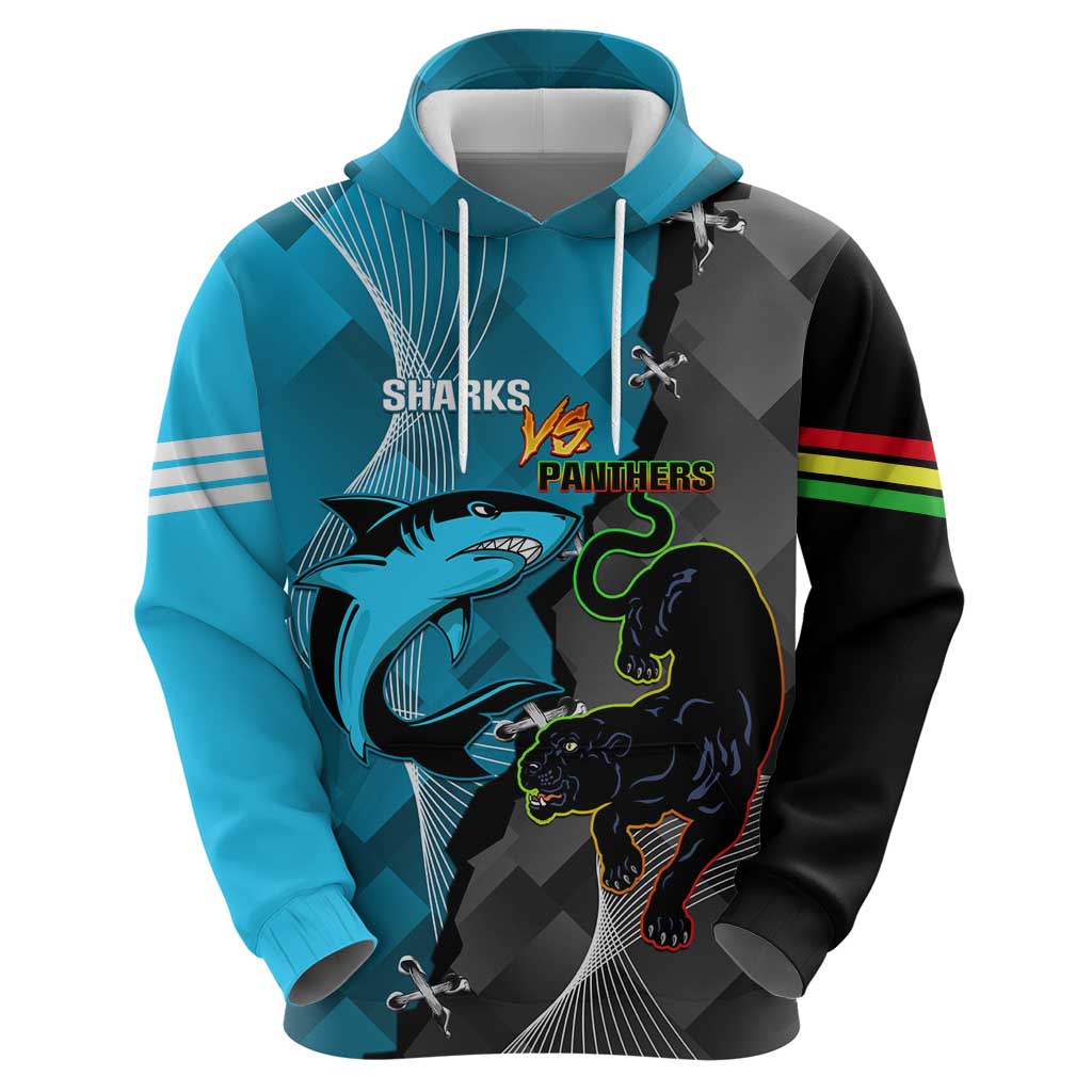 Custom NRL Panthers And Sharks Rugby 2024 Hoodie Go Champions Dynamic Version - Vibe Hoodie Shop