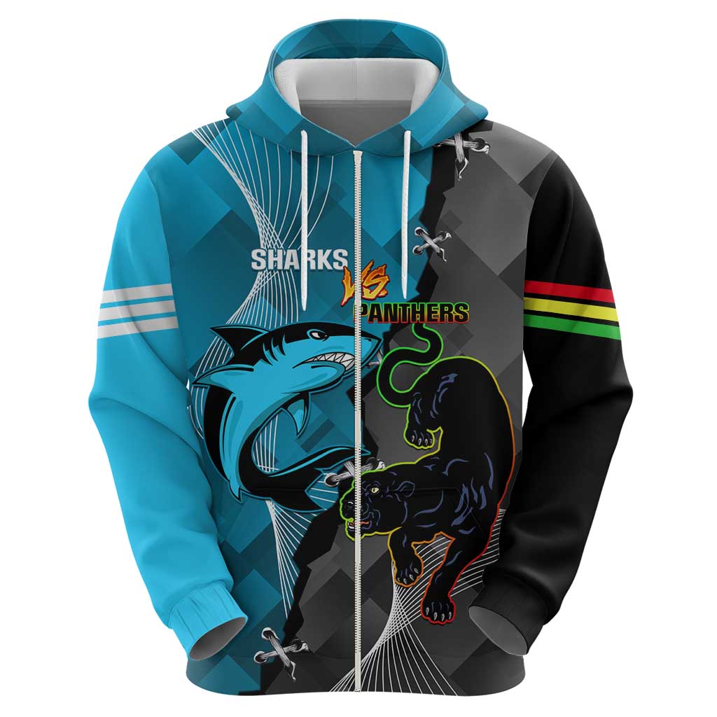 Custom NRL Panthers And Sharks Rugby 2024 Hoodie Go Champions Dynamic Version - Vibe Hoodie Shop
