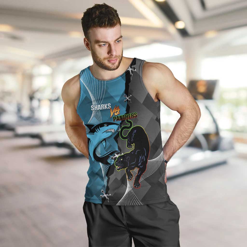 Custom NRL Panthers And Sharks Rugby 2024 Men Tank Top Go Champions Dynamic Version - Vibe Hoodie Shop