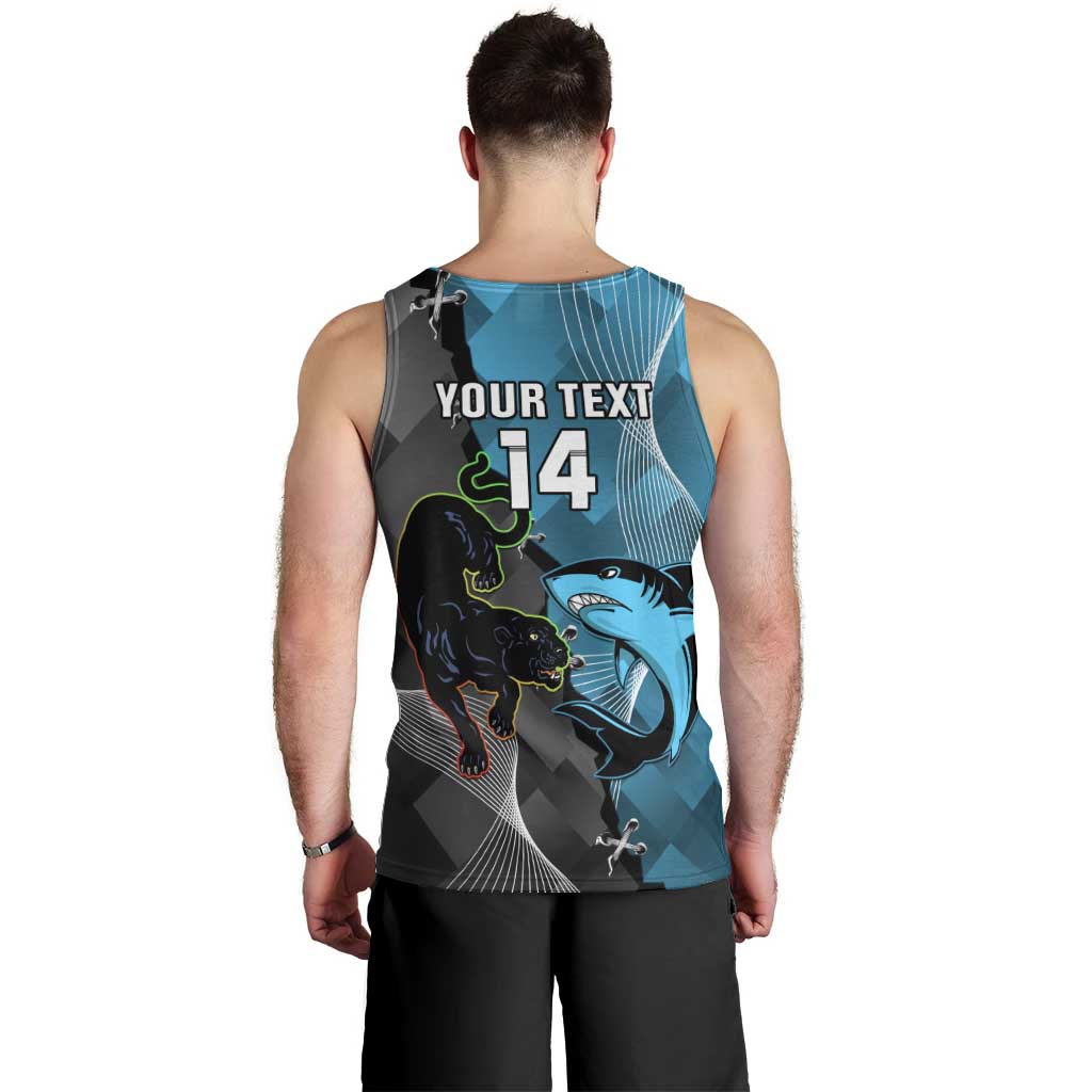 Custom NRL Panthers And Sharks Rugby 2024 Men Tank Top Go Champions Dynamic Version - Vibe Hoodie Shop