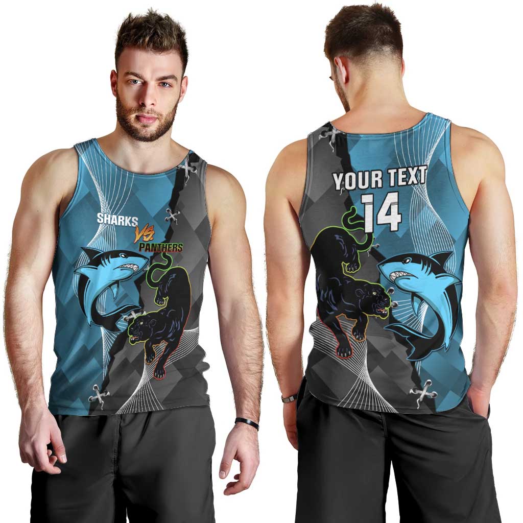 Custom NRL Panthers And Sharks Rugby 2024 Men Tank Top Go Champions Dynamic Version - Vibe Hoodie Shop