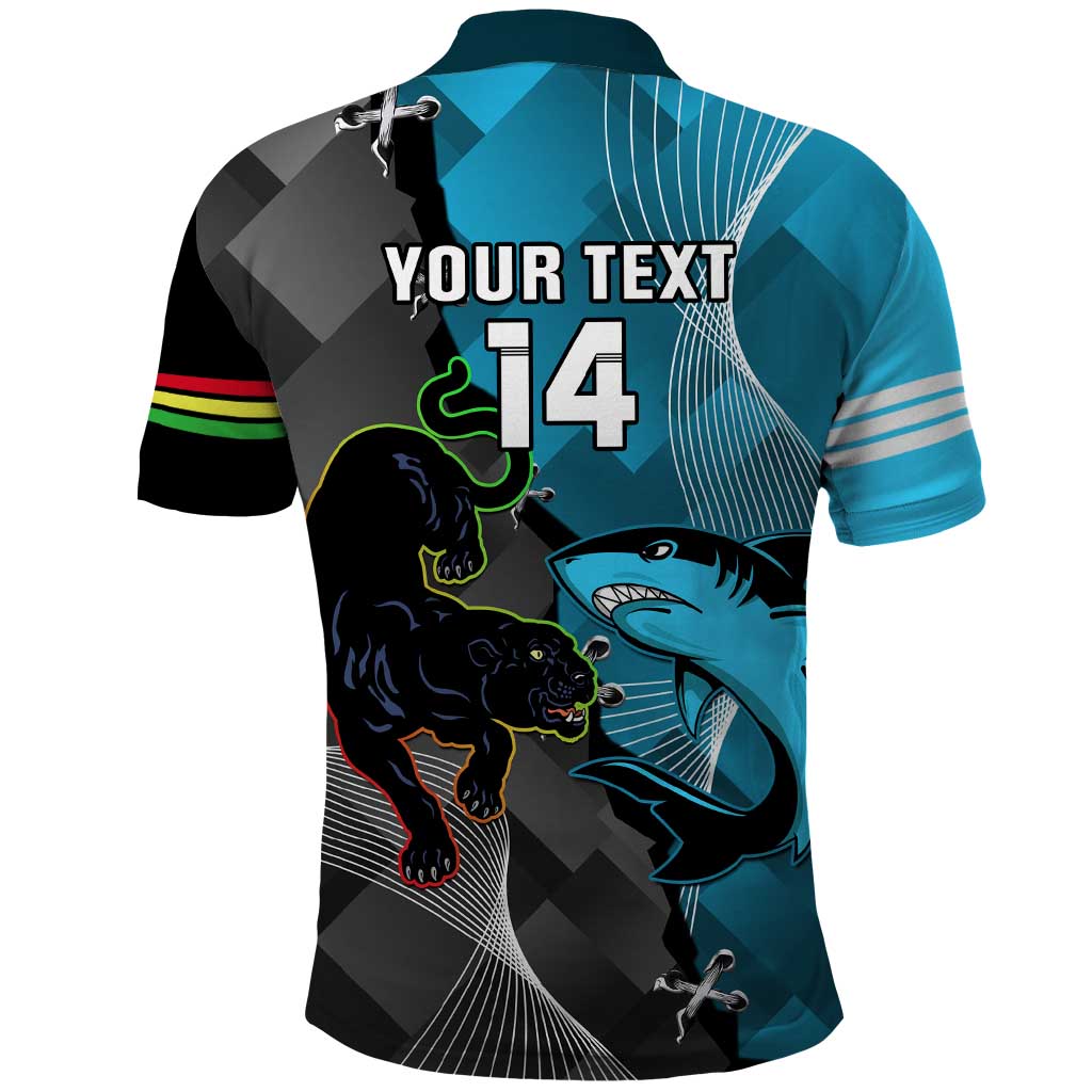 Custom NRL Panthers And Sharks Rugby 2024 Polo Shirt Go Champions Dynamic Version - Vibe Hoodie Shop