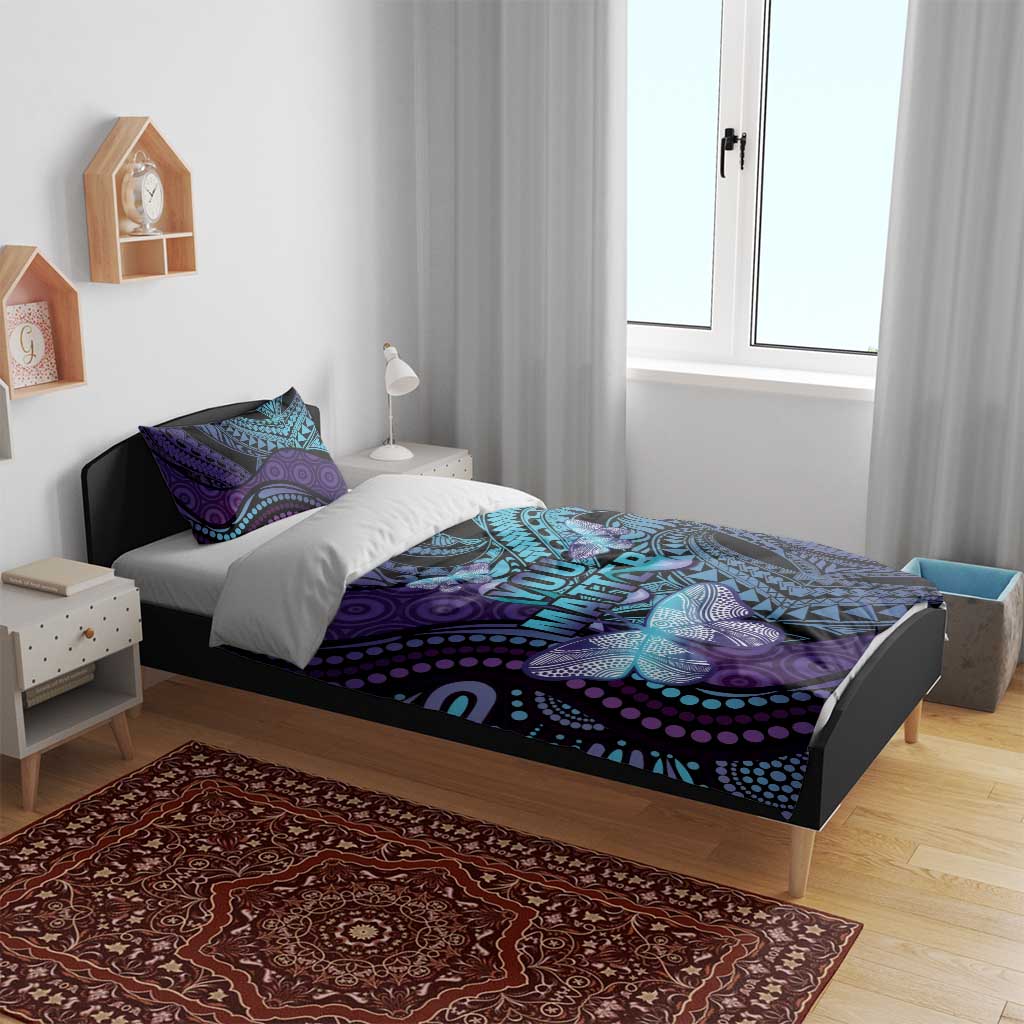 You Matter Suicide Prevention Awareness Bedding Set Butterfly Aboriginal Mix Polynesian Pattern - Vibe Hoodie Shop