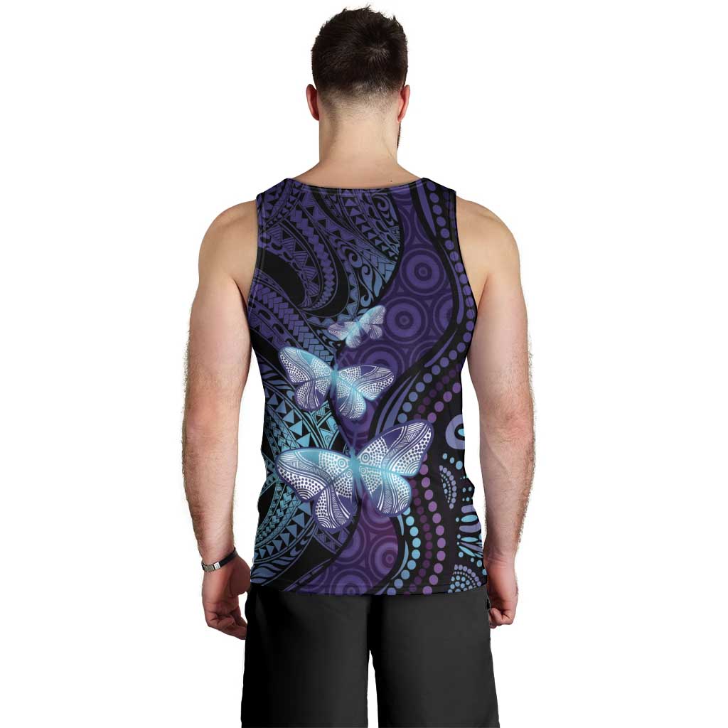 You Matter Suicide Prevention Awareness Men Tank Top Butterfly Aboriginal Mix Polynesian Pattern - Vibe Hoodie Shop