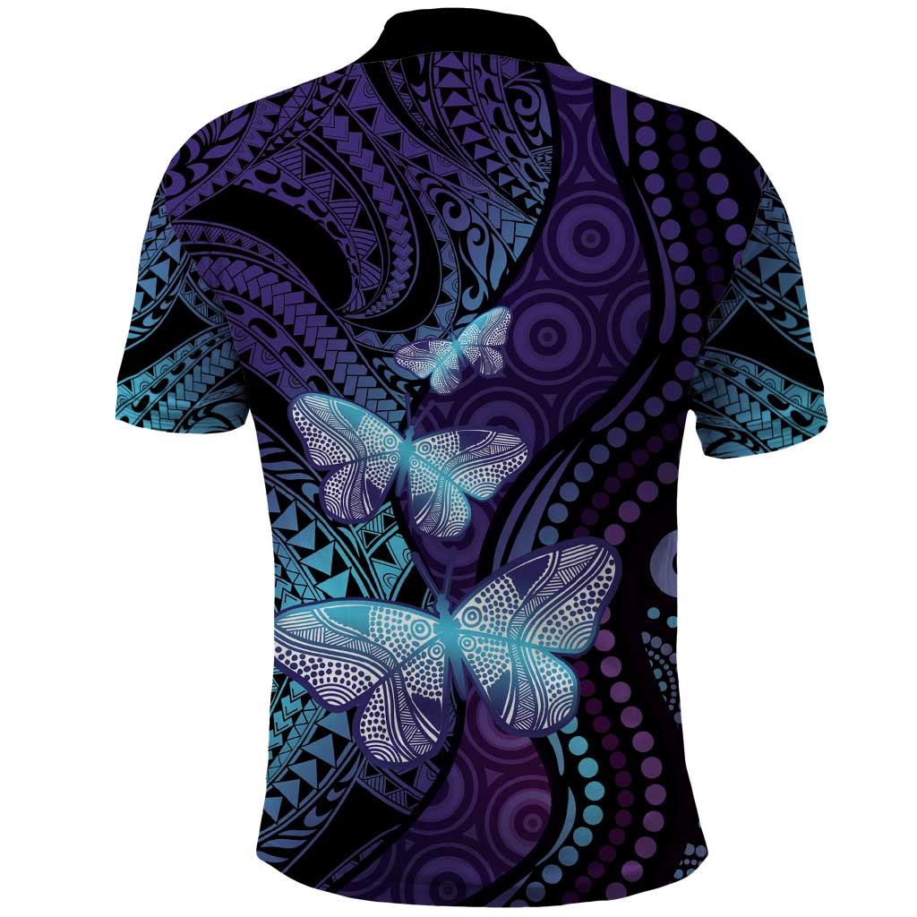 You Matter Suicide Prevention Awareness Polo Shirt Butterfly Aboriginal Mix Polynesian Pattern - Vibe Hoodie Shop