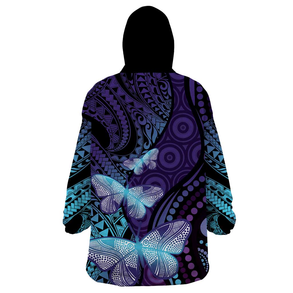 You Matter Suicide Prevention Awareness Wearable Blanket Hoodie Butterfly Aboriginal Mix Polynesian Pattern - Vibe Hoodie Shop