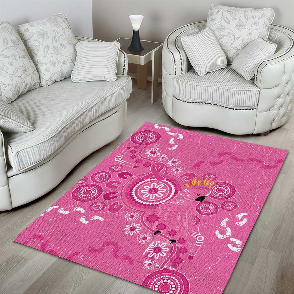 Pink Ribbon Australia Area Rug Breast Cancer Awareness Aboriginal Cacatua leadbeateri - Vibe Hoodie