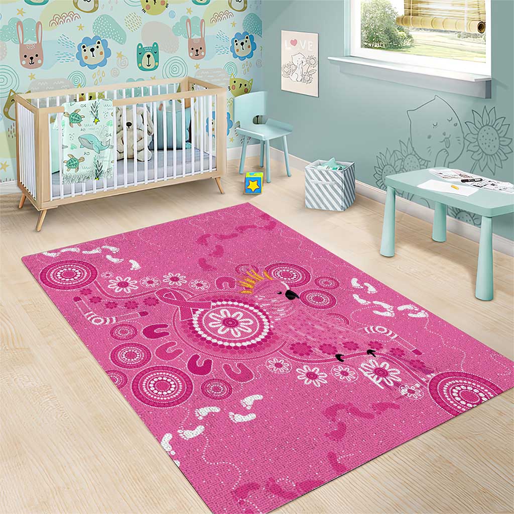 Pink Ribbon Australia Area Rug Breast Cancer Awareness Aboriginal Cacatua leadbeateri - Vibe Hoodie