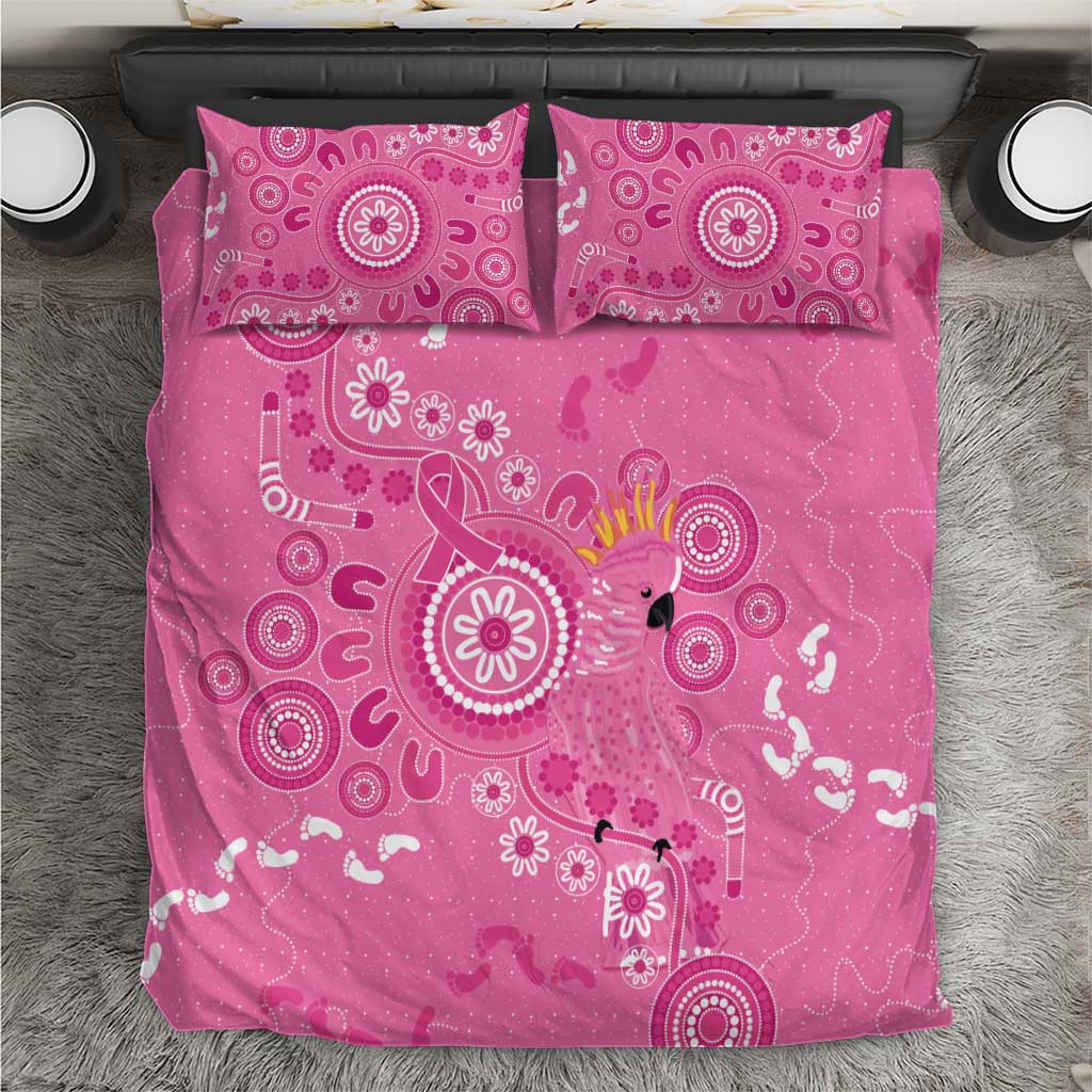 Pink Ribbon Australia Bedding Set Breast Cancer Awareness Aboriginal Cacatua leadbeateri - Vibe Hoodie