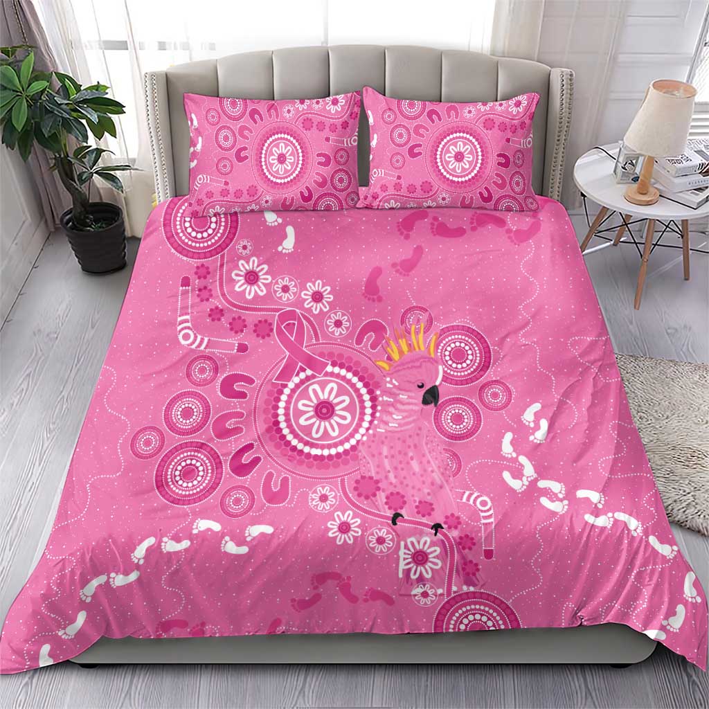 Pink Ribbon Australia Bedding Set Breast Cancer Awareness Aboriginal Cacatua leadbeateri - Vibe Hoodie