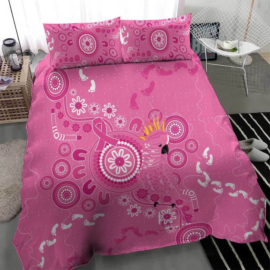 Pink Ribbon Australia Bedding Set Breast Cancer Awareness Aboriginal Cacatua leadbeateri - Vibe Hoodie