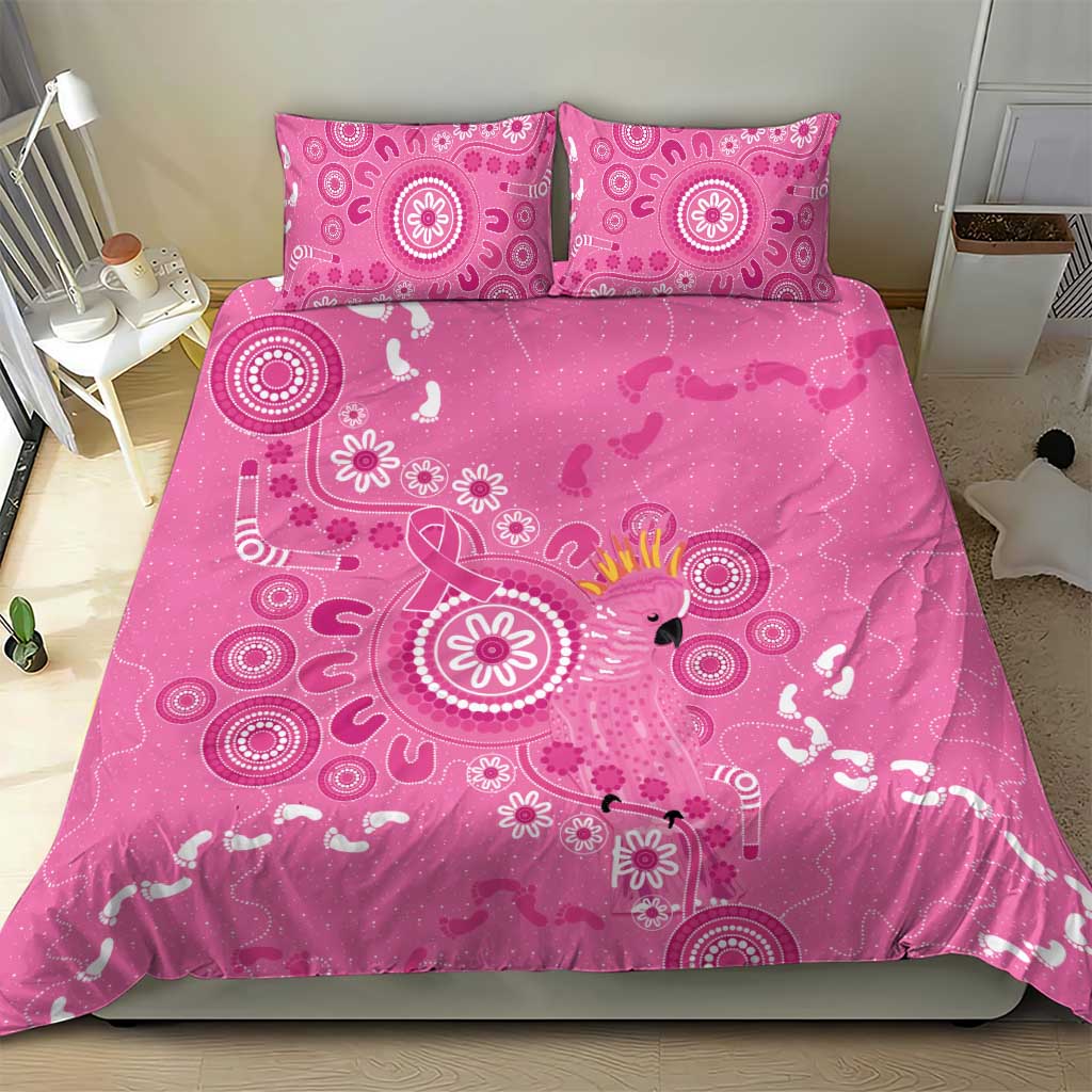 Pink Ribbon Australia Bedding Set Breast Cancer Awareness Aboriginal Cacatua leadbeateri - Vibe Hoodie