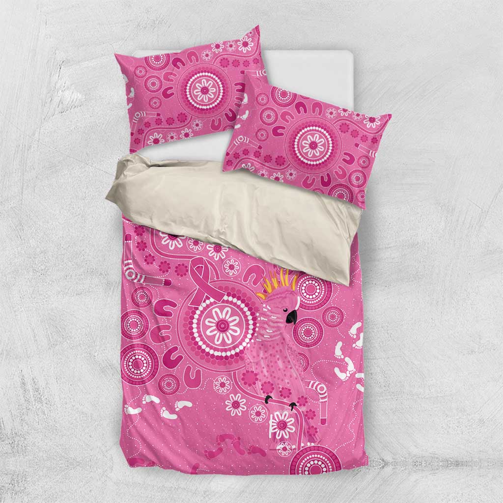Pink Ribbon Australia Bedding Set Breast Cancer Awareness Aboriginal Cacatua leadbeateri - Vibe Hoodie