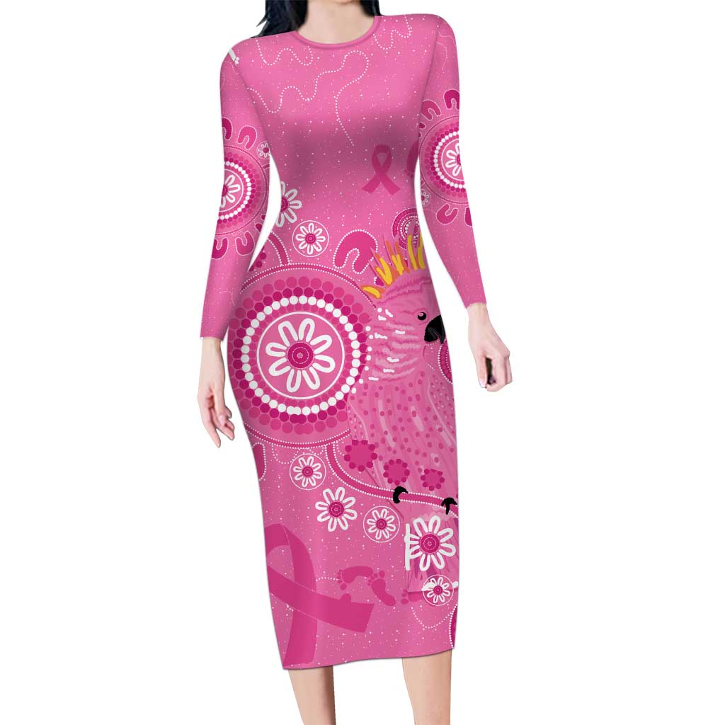 Pink Ribbon Australia Family Matching Long Sleeve Bodycon Dress and Hawaiian Shirt Breast Cancer Awareness Aboriginal Cacatua leadbeateri - Vibe Hoodie