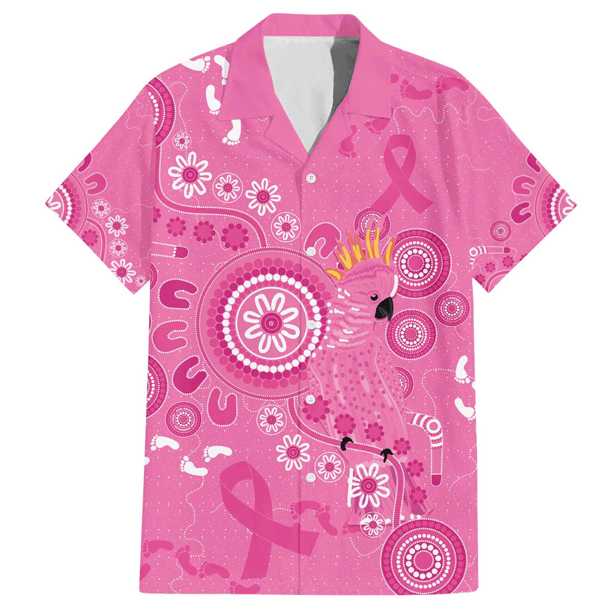 Pink Ribbon Australia Family Matching Off The Shoulder Long Sleeve Dress and Hawaiian Shirt Breast Cancer Awareness Aboriginal Cacatua leadbeateri - Vibe Hoodie
