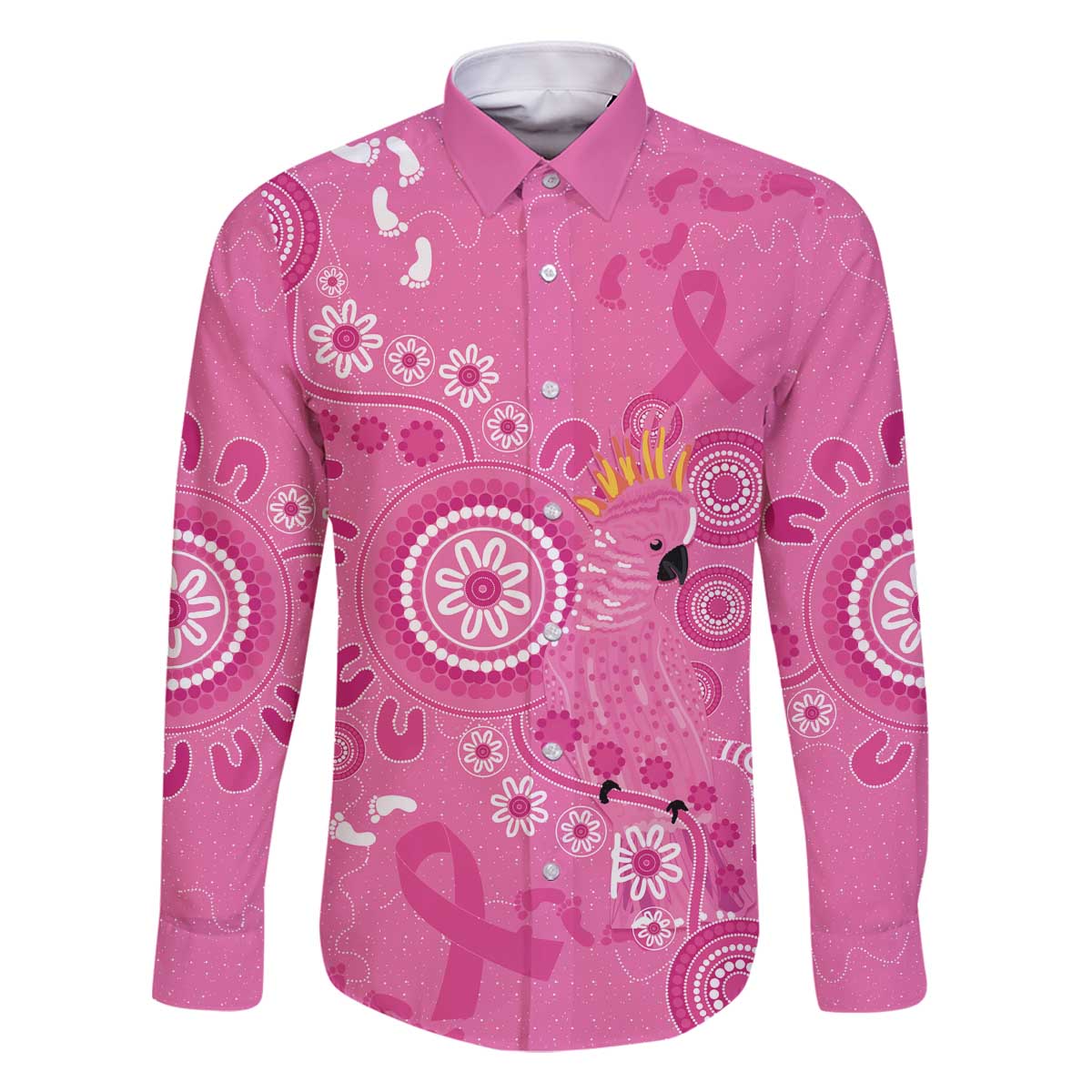 Pink Ribbon Australia Family Matching Off The Shoulder Long Sleeve Dress and Hawaiian Shirt Breast Cancer Awareness Aboriginal Cacatua leadbeateri - Vibe Hoodie