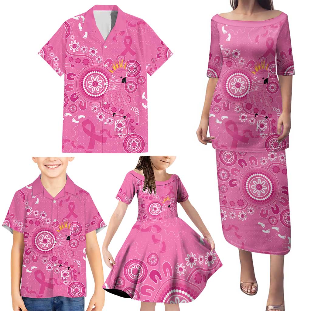 Pink Ribbon Australia Family Matching Puletasi and Hawaiian Shirt Breast Cancer Awareness Aboriginal Cacatua leadbeateri - Vibe Hoodie