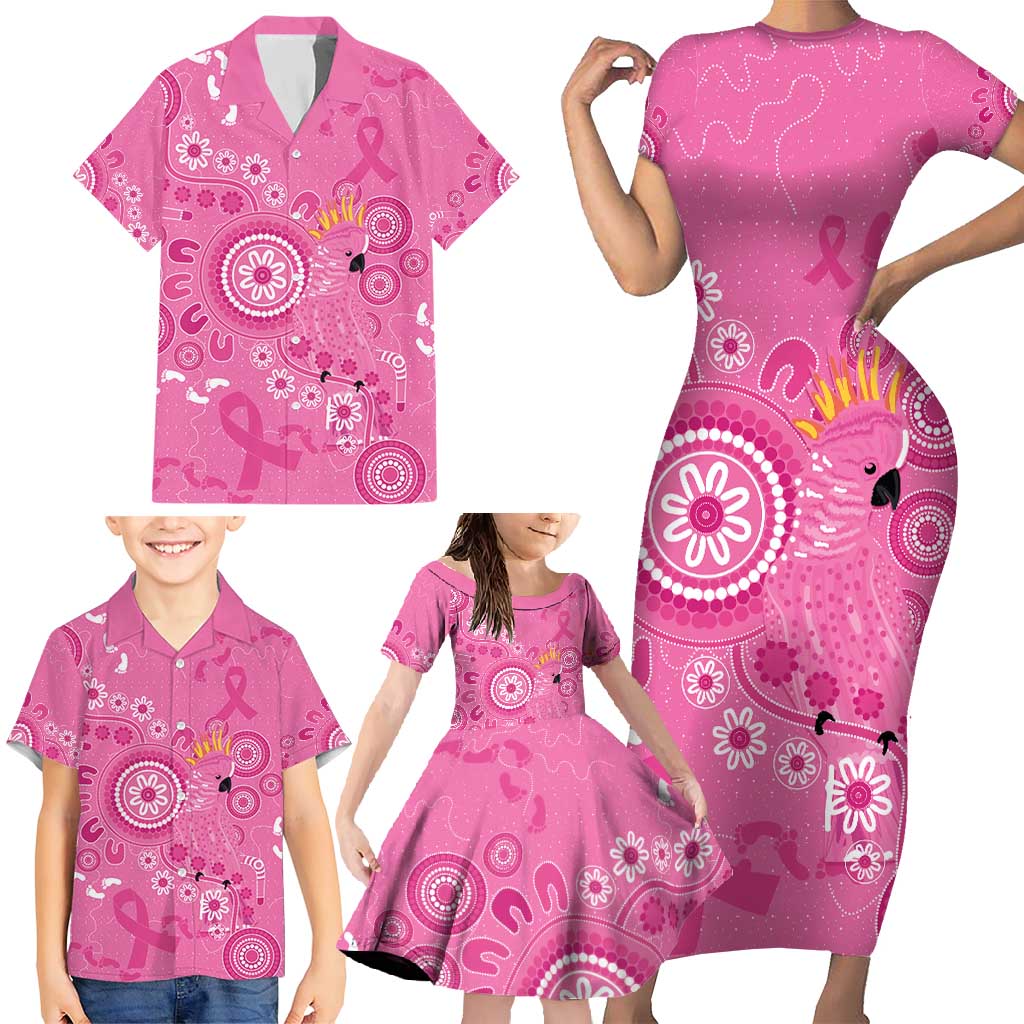 Pink Ribbon Australia Family Matching Short Sleeve Bodycon Dress and Hawaiian Shirt Breast Cancer Awareness Aboriginal Cacatua leadbeateri - Vibe Hoodie