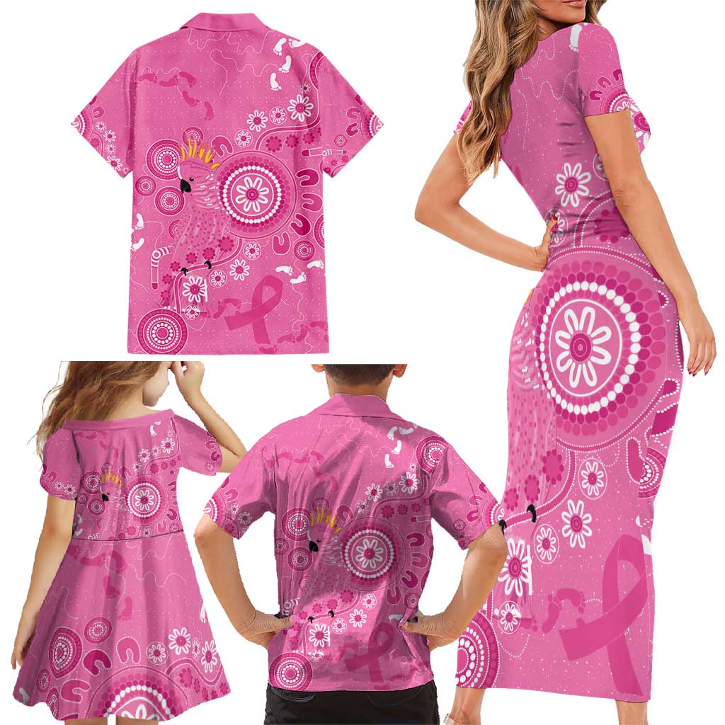 Pink Ribbon Australia Family Matching Short Sleeve Bodycon Dress and Hawaiian Shirt Breast Cancer Awareness Aboriginal Cacatua leadbeateri - Vibe Hoodie