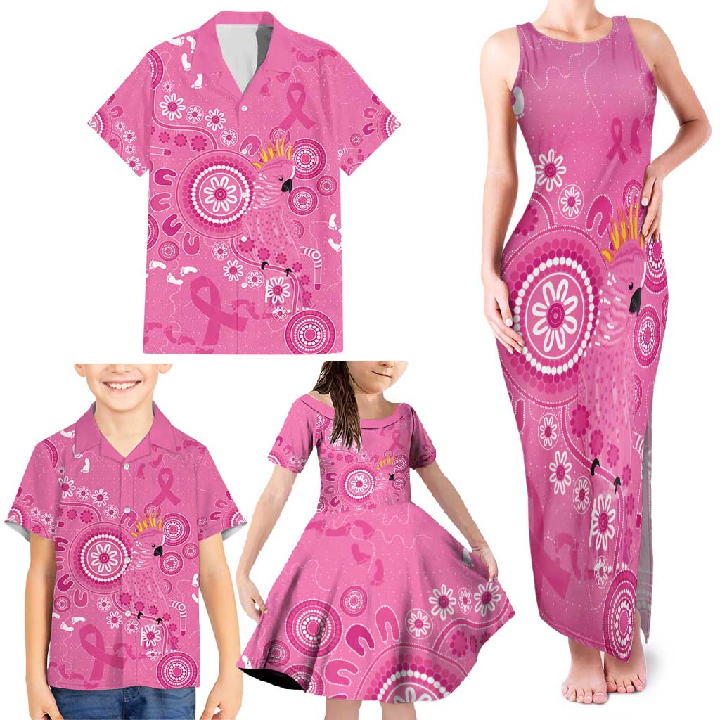 Pink Ribbon Australia Family Matching Tank Maxi Dress and Hawaiian Shirt Breast Cancer Awareness Aboriginal Cacatua leadbeateri - Vibe Hoodie