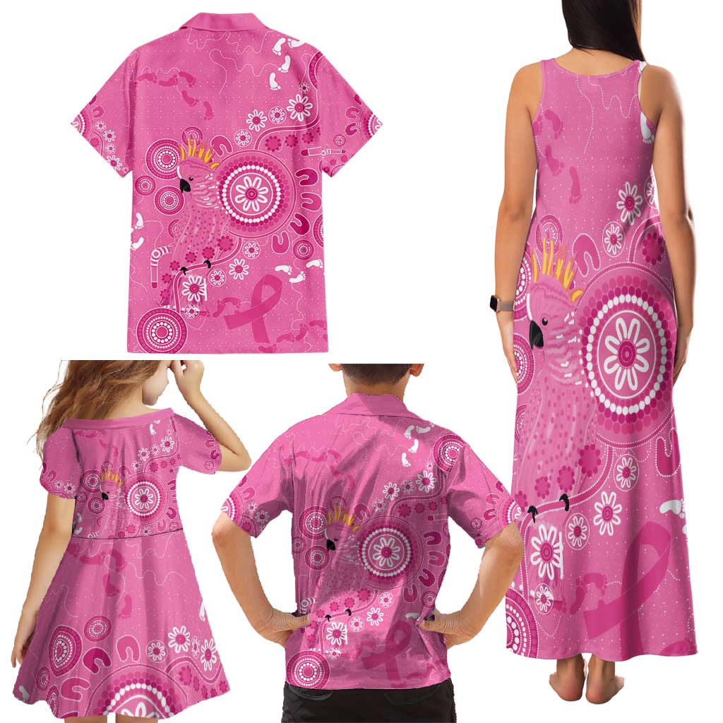 Pink Ribbon Australia Family Matching Tank Maxi Dress and Hawaiian Shirt Breast Cancer Awareness Aboriginal Cacatua leadbeateri - Vibe Hoodie