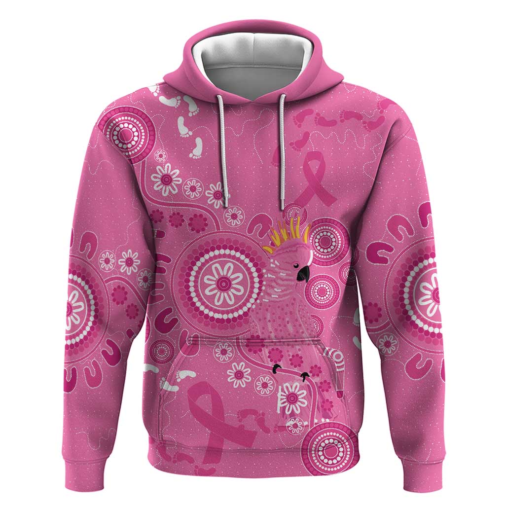 Pink Ribbon Australia Hoodie Breast Cancer Awareness Aboriginal Cacatua leadbeateri - Vibe Hoodie