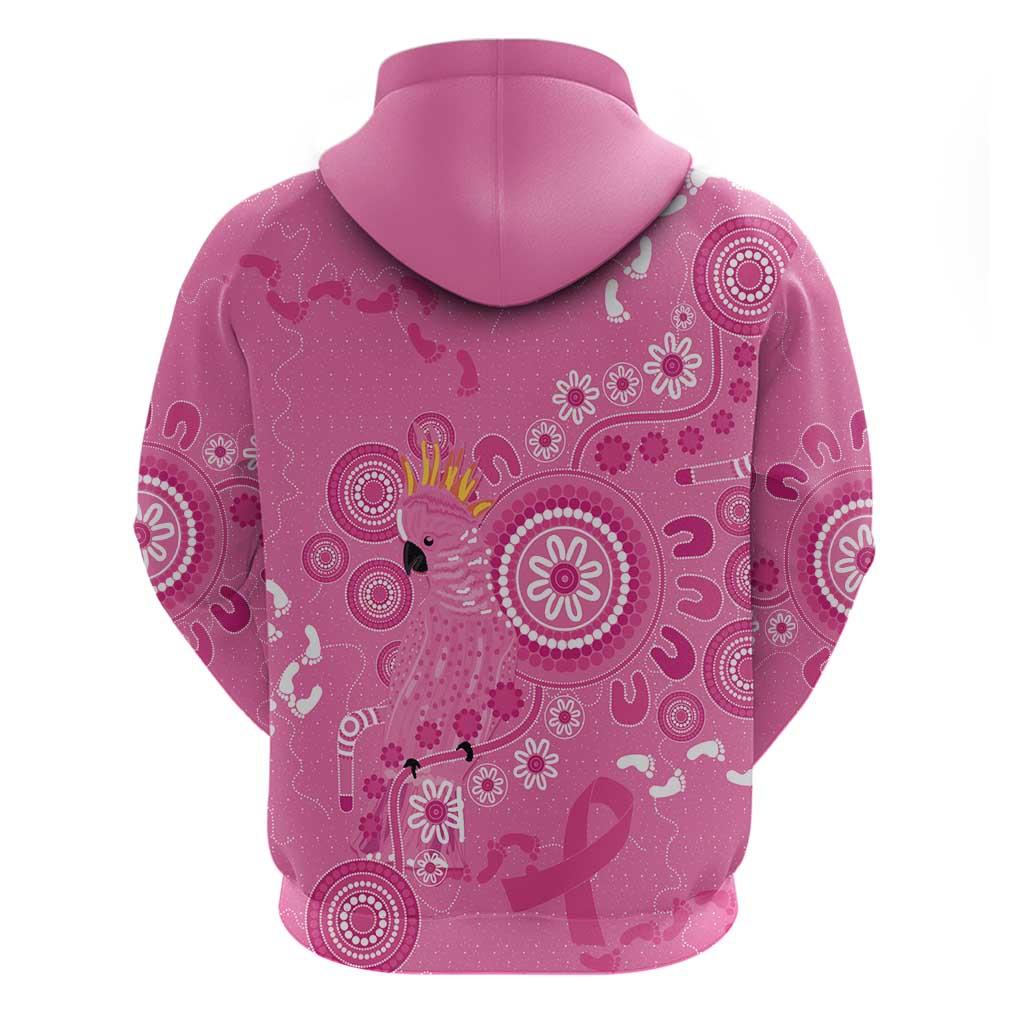 Pink Ribbon Australia Hoodie Breast Cancer Awareness Aboriginal Cacatua leadbeateri - Vibe Hoodie