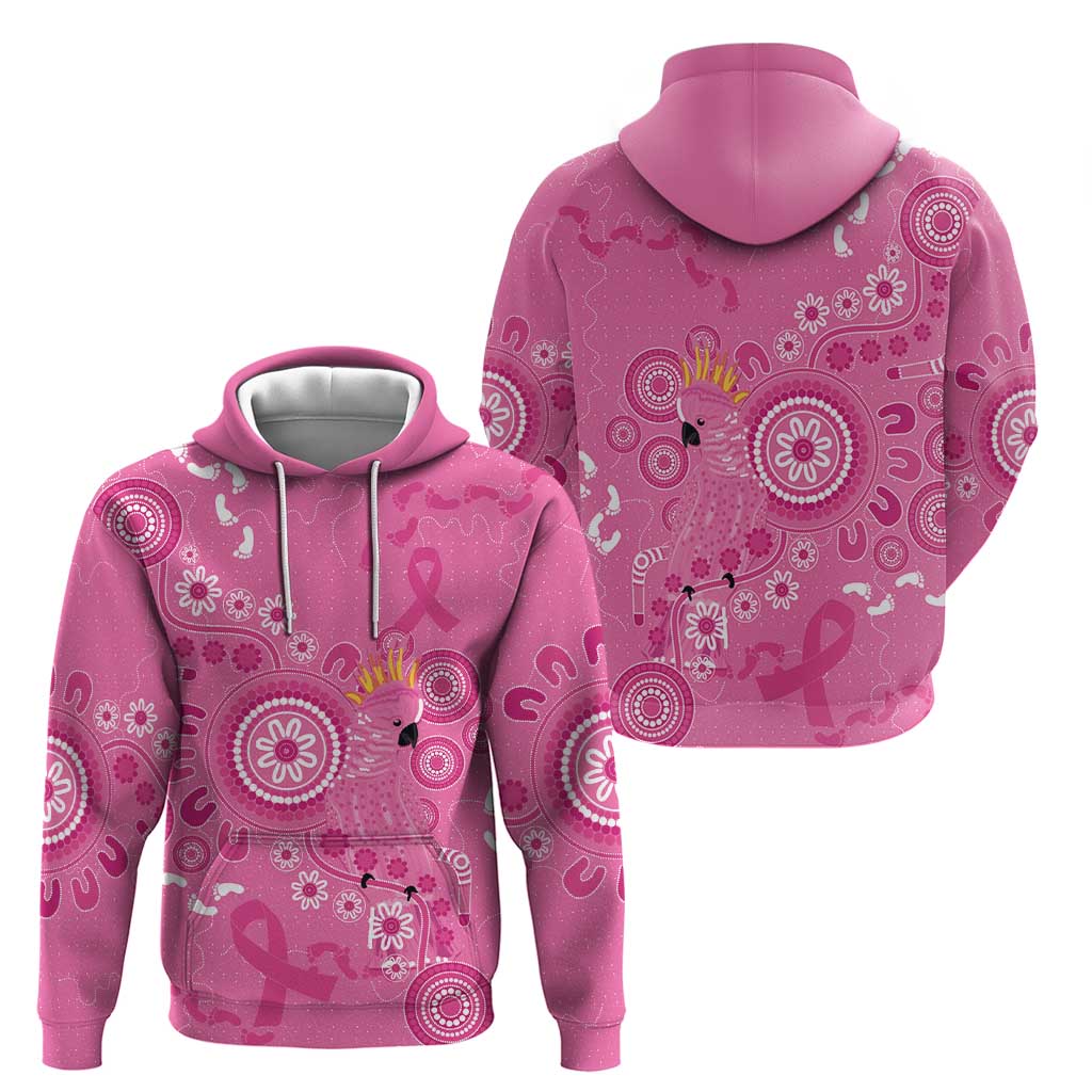 Pink Ribbon Australia Hoodie Breast Cancer Awareness Aboriginal Cacatua leadbeateri - Vibe Hoodie