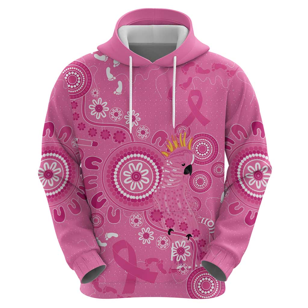 Pink Ribbon Australia Hoodie Breast Cancer Awareness Aboriginal Cacatua leadbeateri - Vibe Hoodie