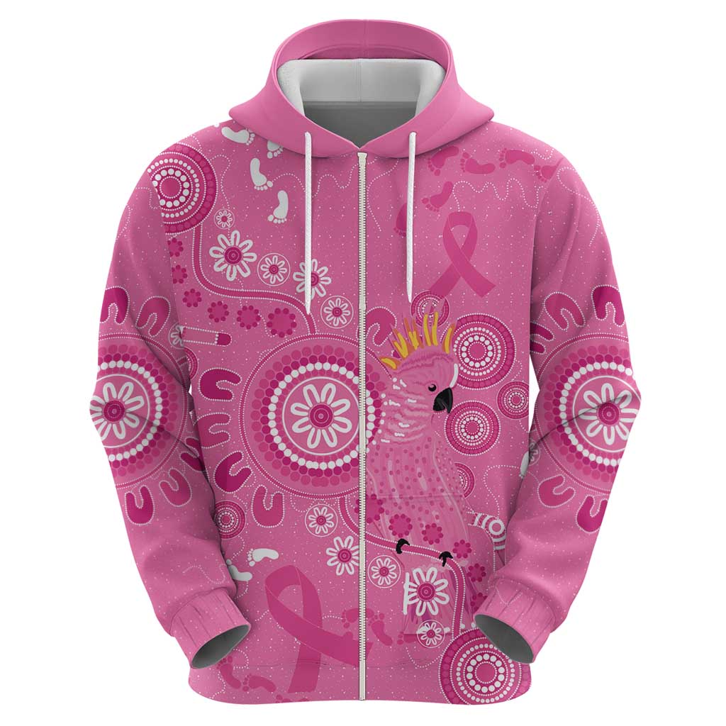 Pink Ribbon Australia Hoodie Breast Cancer Awareness Aboriginal Cacatua leadbeateri - Vibe Hoodie