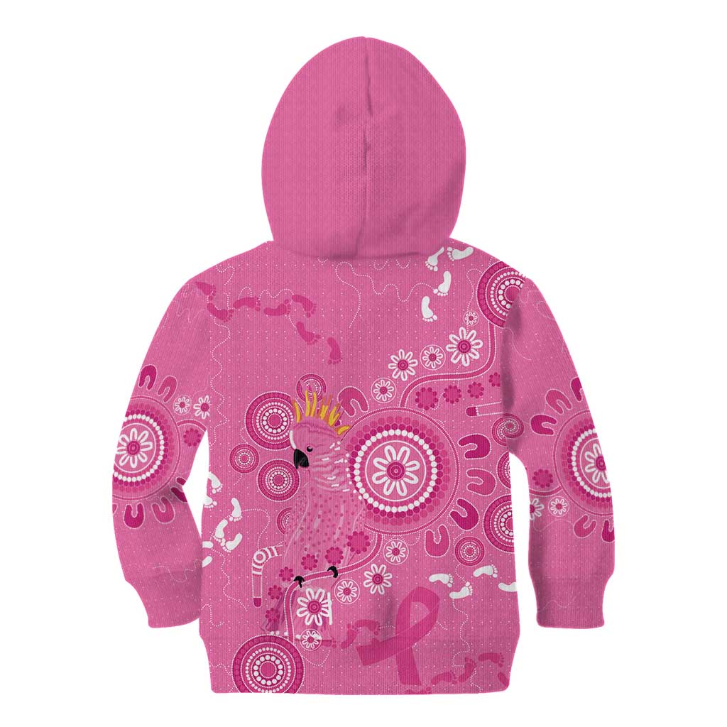 Pink Ribbon Australia Kid Hoodie Breast Cancer Awareness Aboriginal Cacatua leadbeateri - Vibe Hoodie