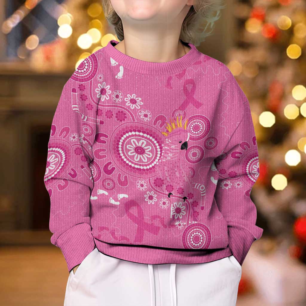 Pink Ribbon Australia Kid Ugly Christmas Sweater Breast Cancer Awareness Aboriginal Cacatua leadbeateri - Vibe Hoodie