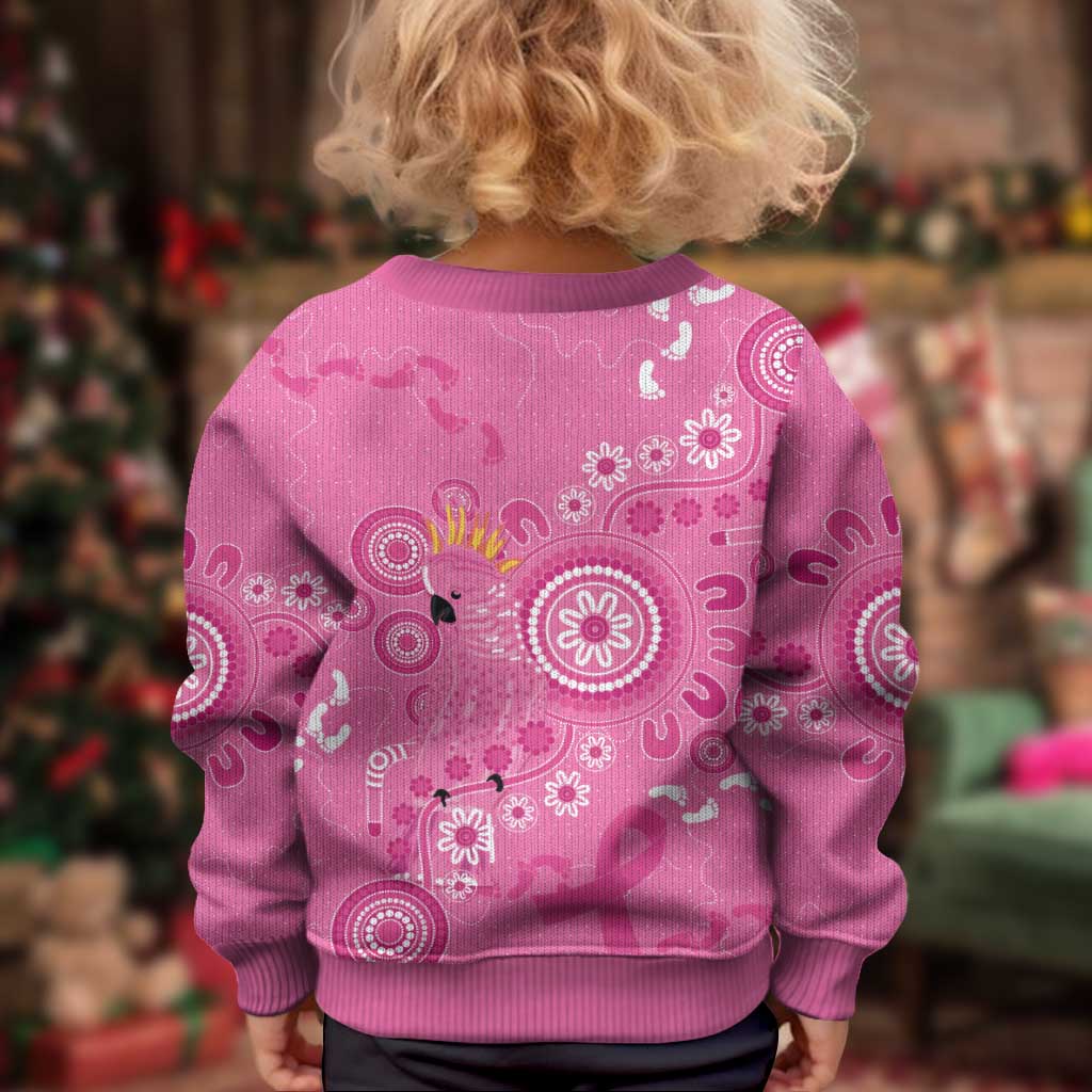 Pink Ribbon Australia Kid Ugly Christmas Sweater Breast Cancer Awareness Aboriginal Cacatua leadbeateri - Vibe Hoodie