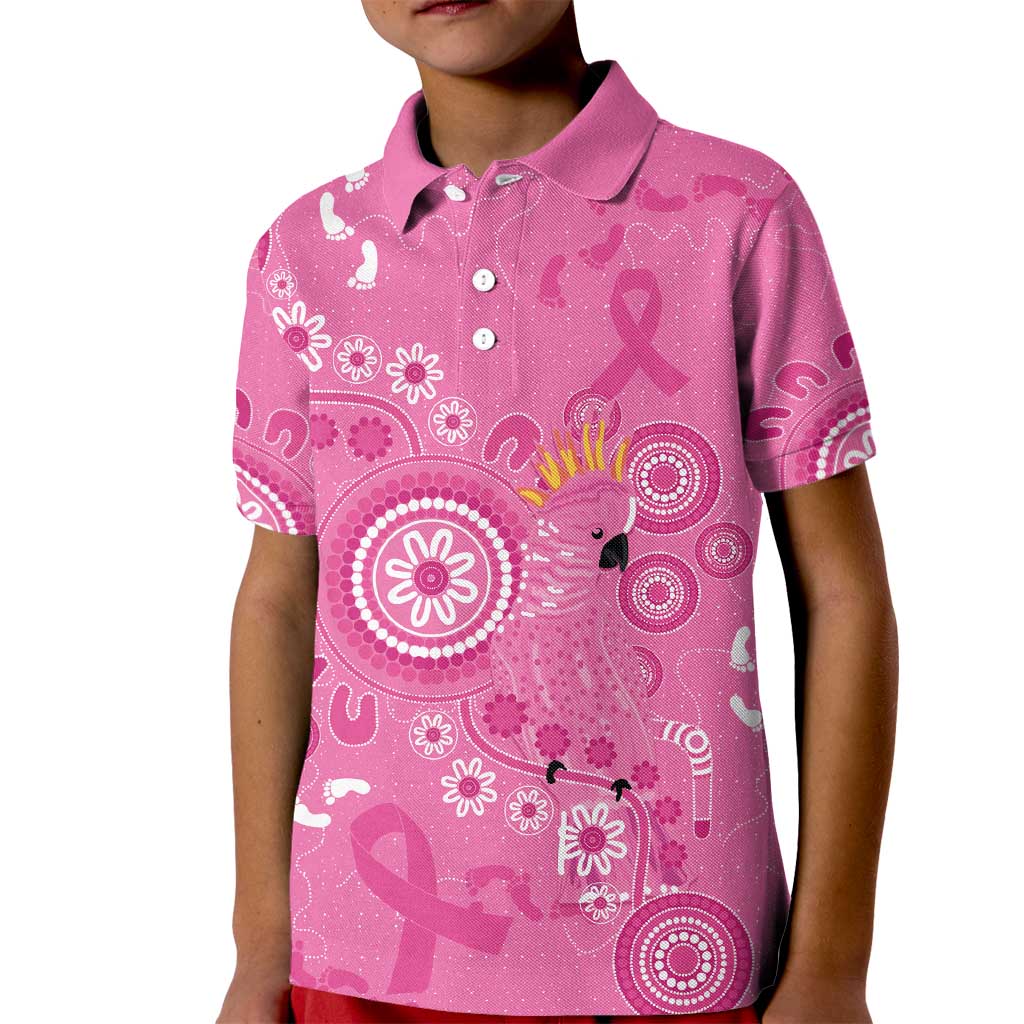 Pink Ribbon Australia Kid Polo Shirt Breast Cancer Awareness Aboriginal Cacatua leadbeateri - Vibe Hoodie