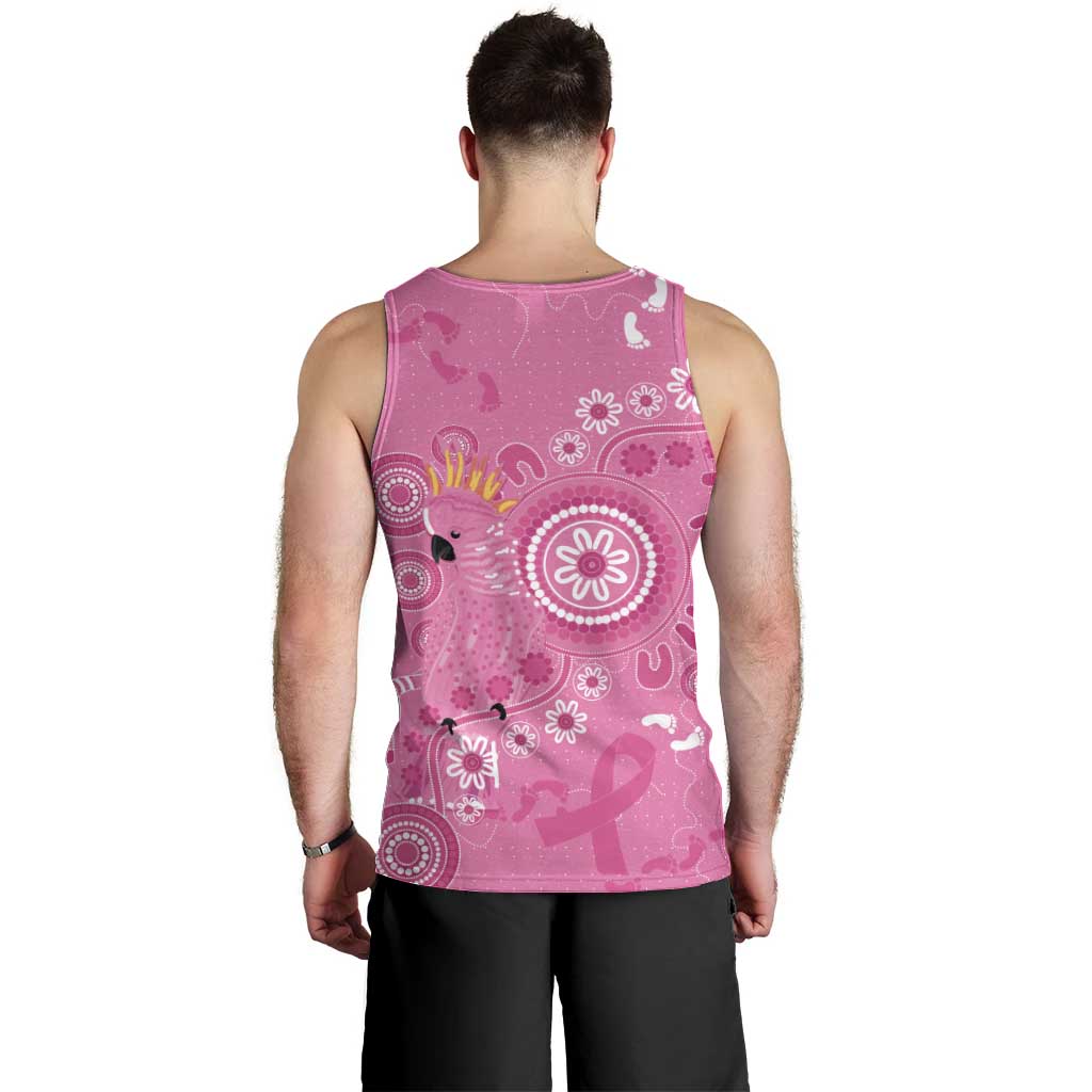 Pink Ribbon Australia Men Tank Top Breast Cancer Awareness Aboriginal Cacatua leadbeateri - Vibe Hoodie
