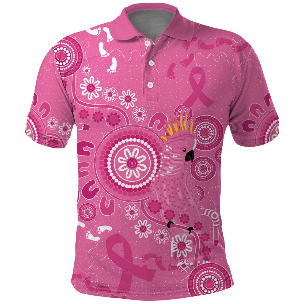 Pink Ribbon Australia Polo Shirt Breast Cancer Awareness Aboriginal Cacatua leadbeateri - Vibe Hoodie