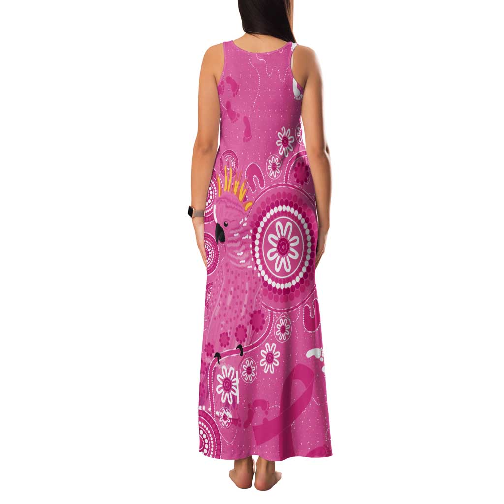 Pink Ribbon Australia Tank Maxi Dress Breast Cancer Awareness Aboriginal Cacatua leadbeateri - Vibe Hoodie