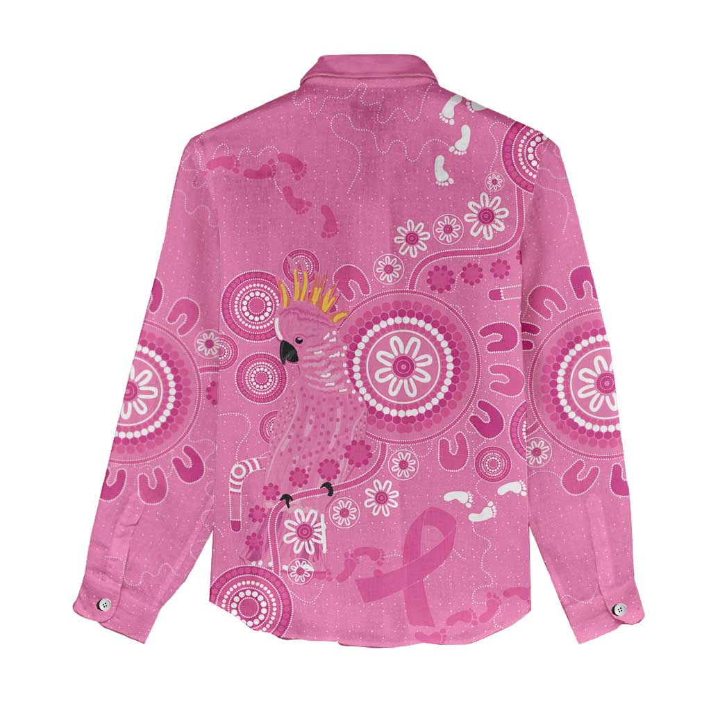 Pink Ribbon Australia Women Casual Shirt Breast Cancer Awareness Aboriginal Cacatua leadbeateri - Vibe Hoodie