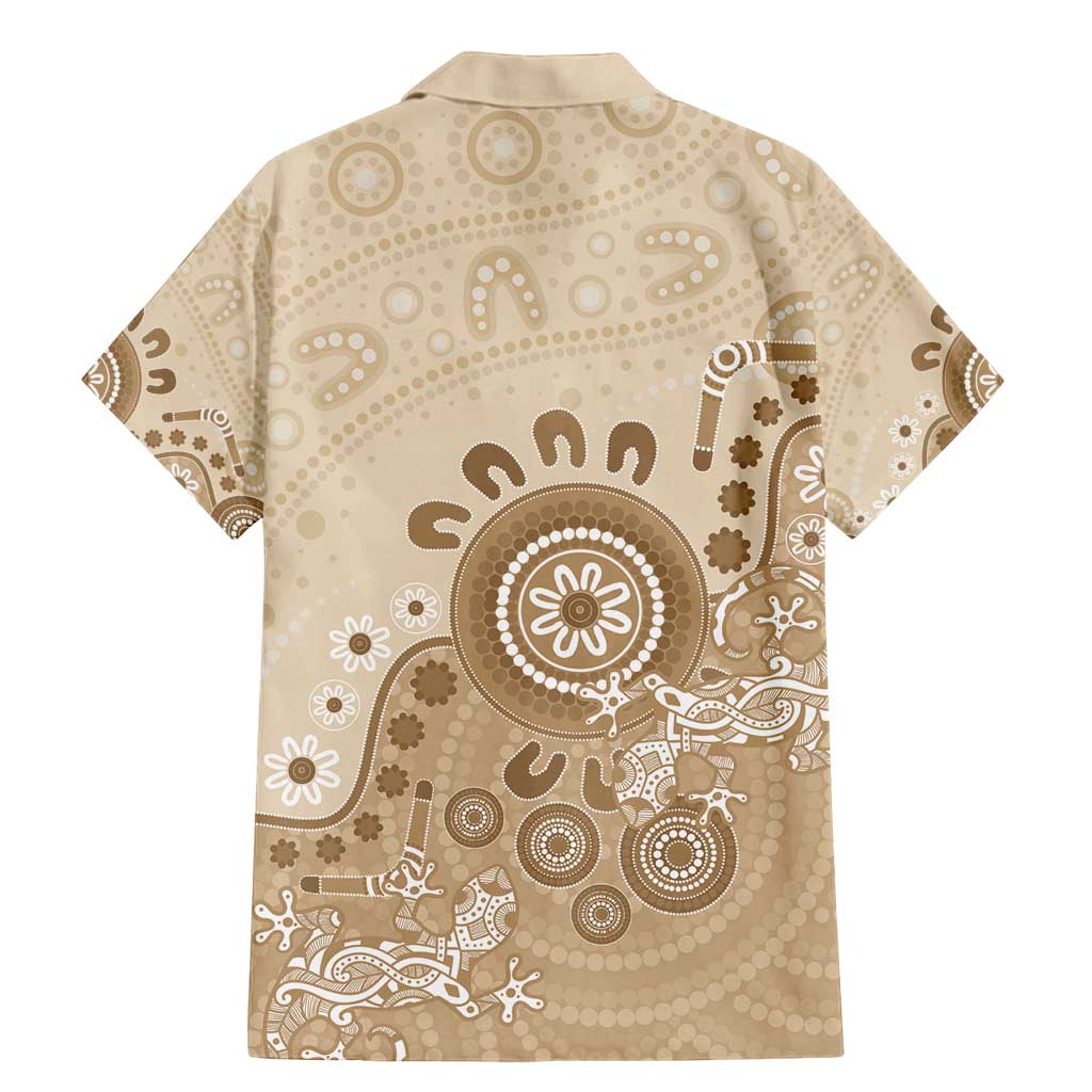Beige Lizards Australia Family Matching Mermaid Dress and Hawaiian Shirt Boomerang Indigenous Art - Vibe Hoodie
