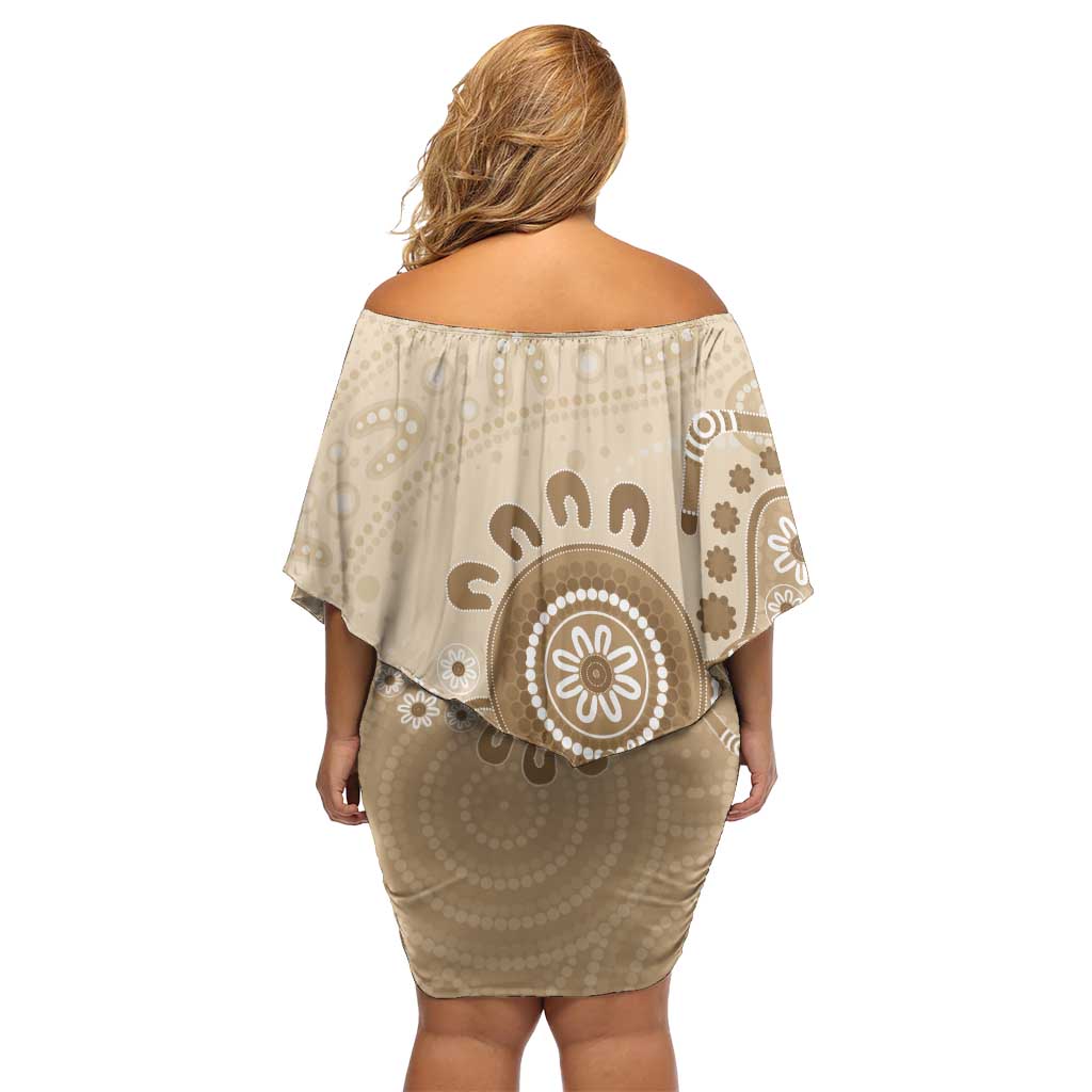 Beige Lizards Australia Family Matching Off Shoulder Short Dress and Hawaiian Shirt Boomerang Indigenous Art - Vibe Hoodie