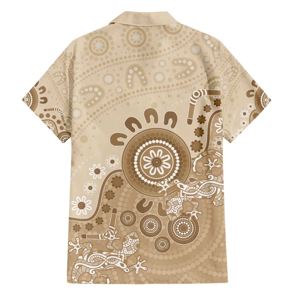 Beige Lizards Australia Family Matching Puletasi and Hawaiian Shirt Boomerang Indigenous Art - Vibe Hoodie
