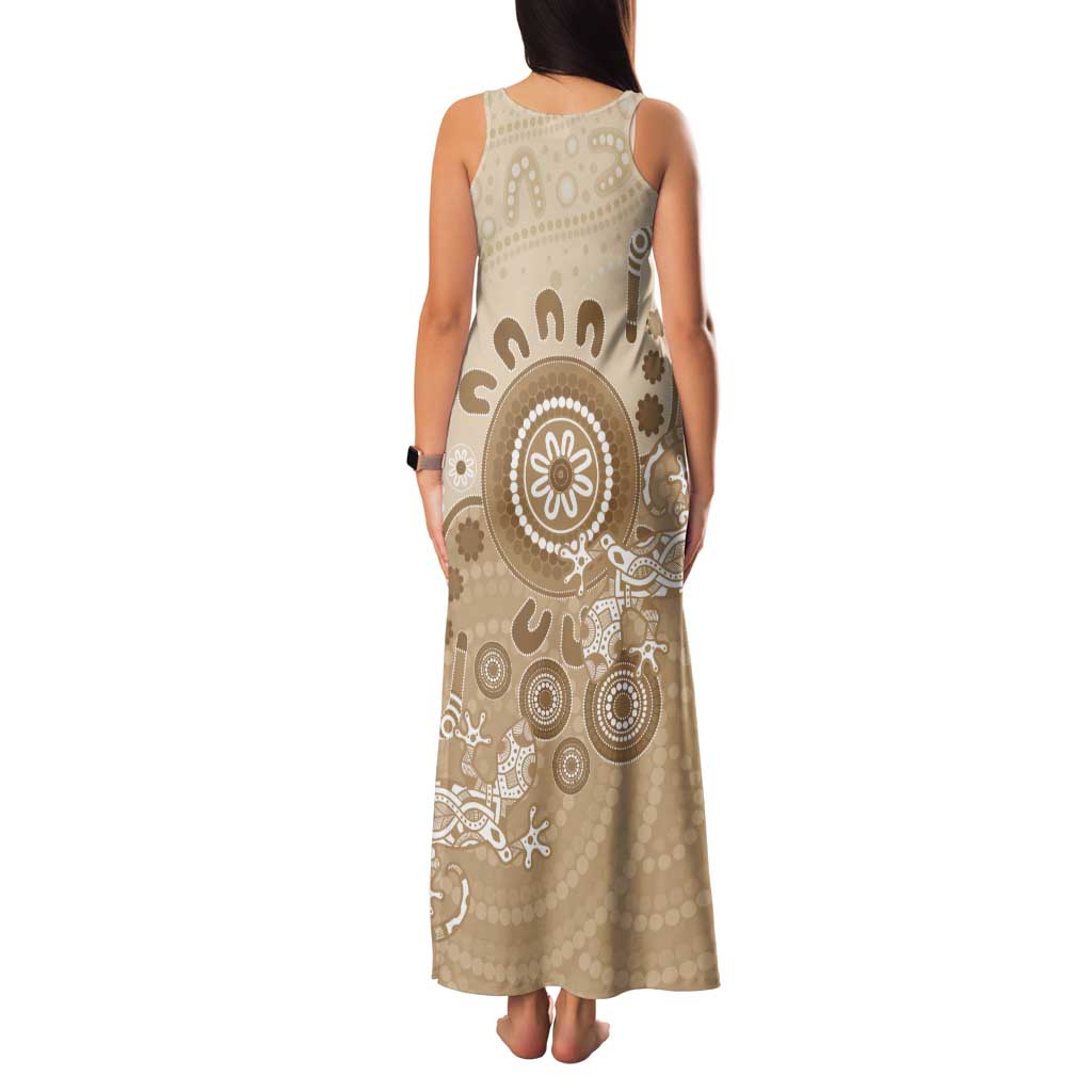 Beige Lizards Australia Family Matching Tank Maxi Dress and Hawaiian Shirt Boomerang Indigenous Art - Vibe Hoodie