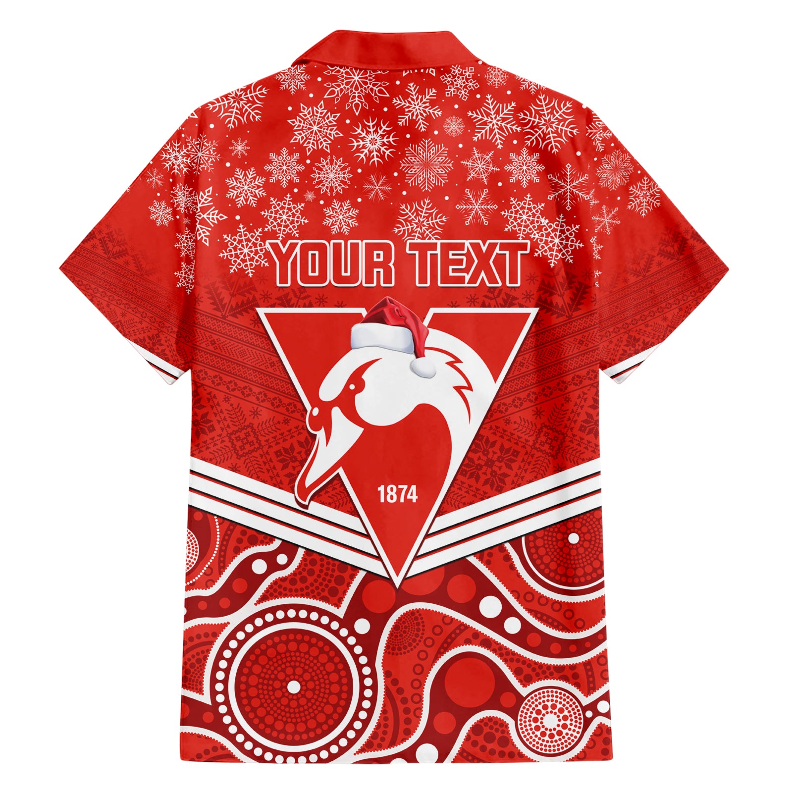 Personalised Swans Football Christmas Hawaiian Shirt Merry Xmas 2023 Mix Aboriginal Art - Vibe Hoodie Shop