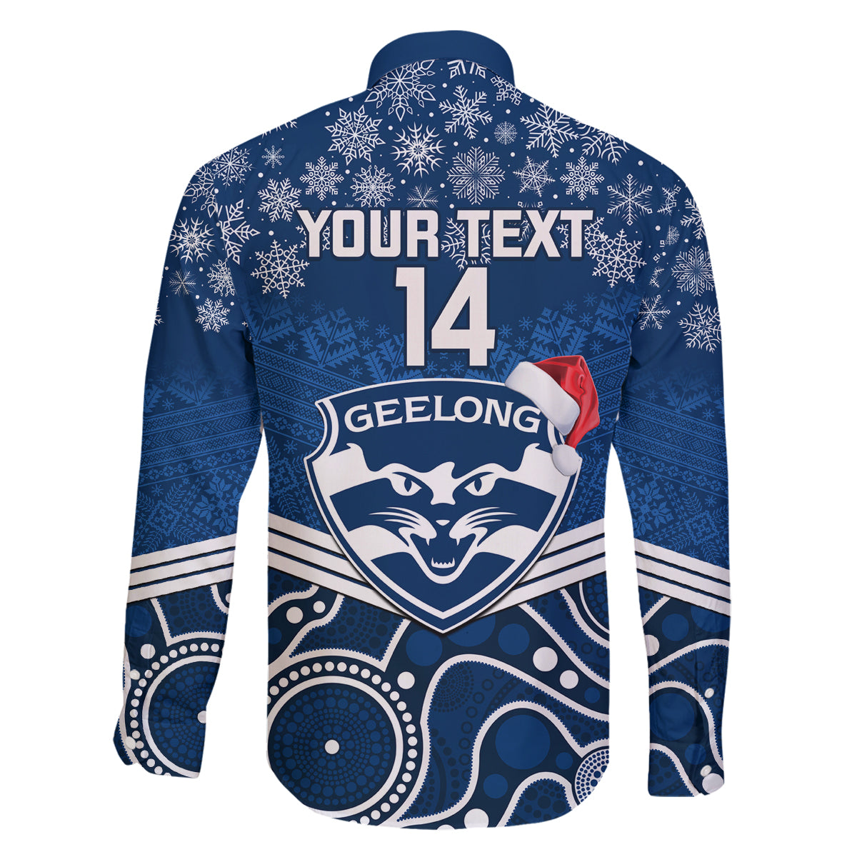 custom-geelong-football-christmas-family-matching-long-sleeve-bodycon-dress-and-hawaiian-shirt-merry-xmas-2023-mix-aboriginal-art